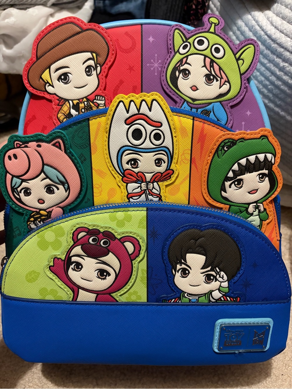 Loungefly Toy Story Chibi Character Rainbow Mini Backpack – Blue Multi